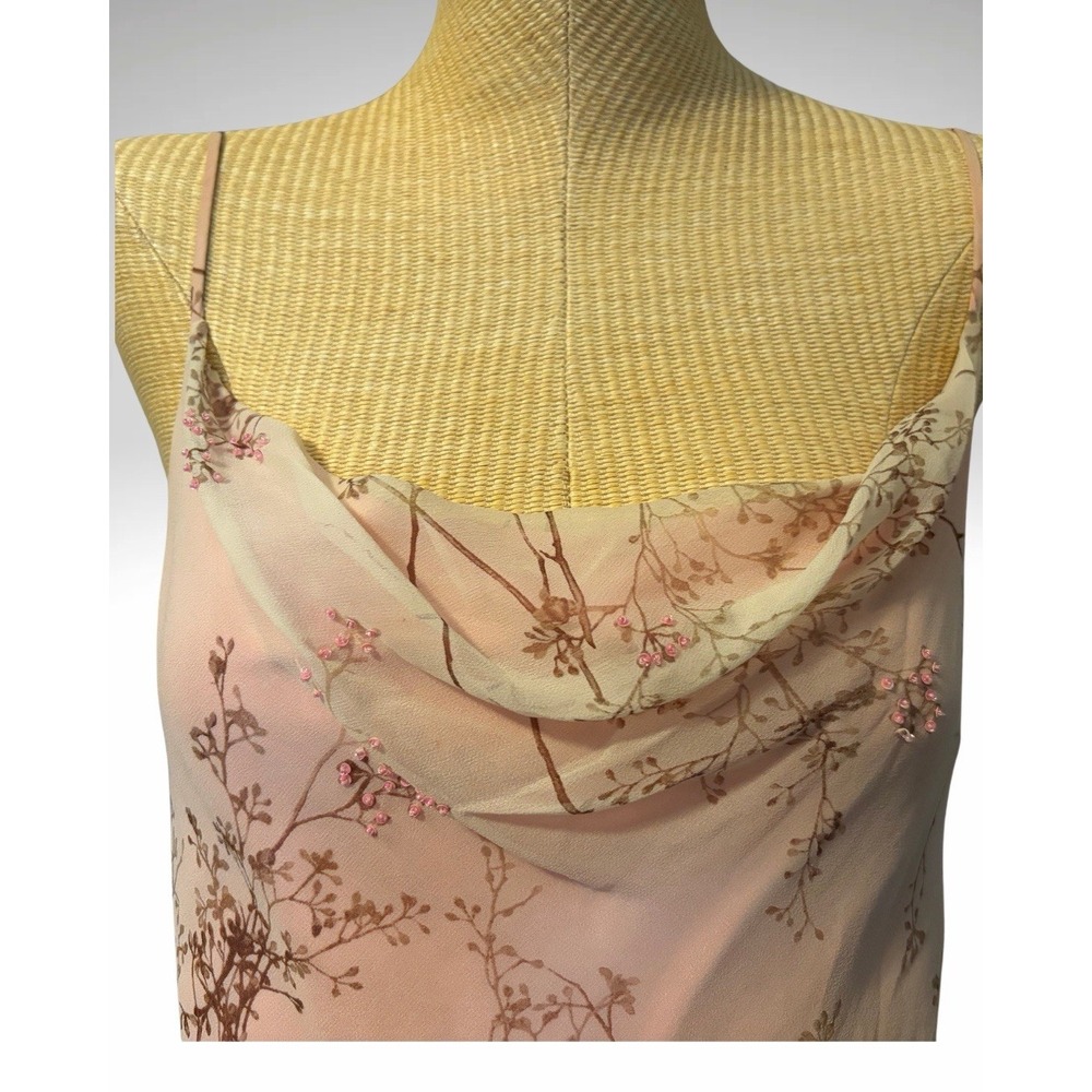 Y2K Laundry by Shelli Segal Silk Bead Dress Backless Light Pink Cherry Blossom 8 - Picture 5 of 8